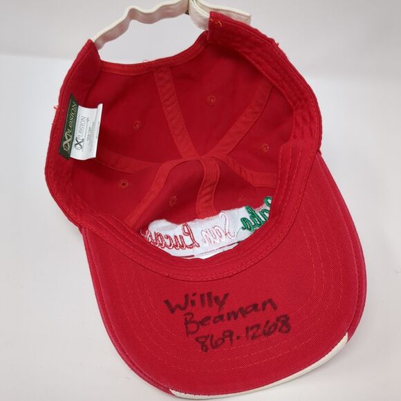 Cabo San Lucas Slideback Hat Red One Size Adjustable Embroidered Explosion Caps - Picture 8 of 10